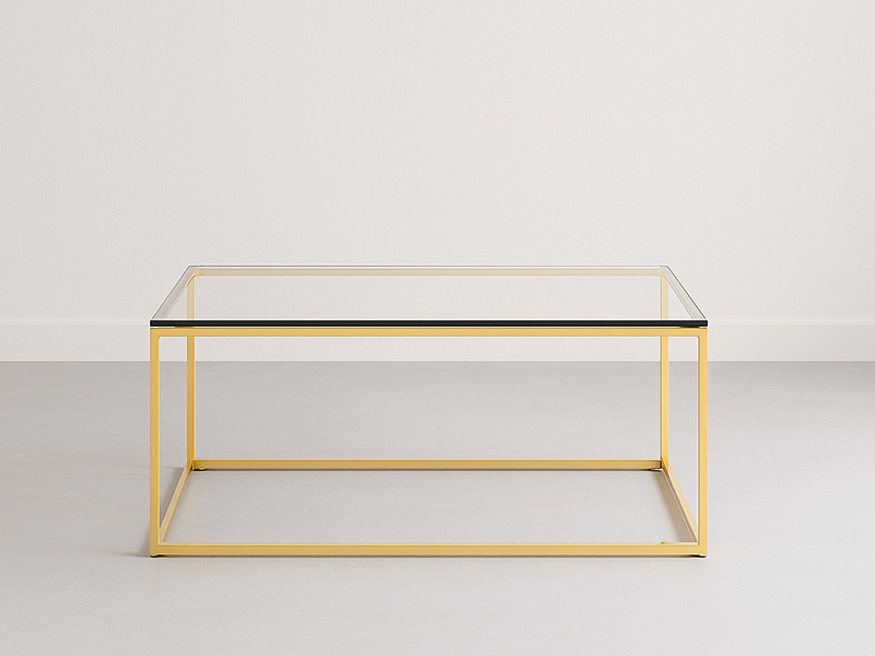 Журнальный стол Cube Long с прозрачной столешницей