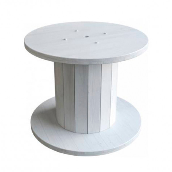 Банкетный стол-катушка с белой столешницей