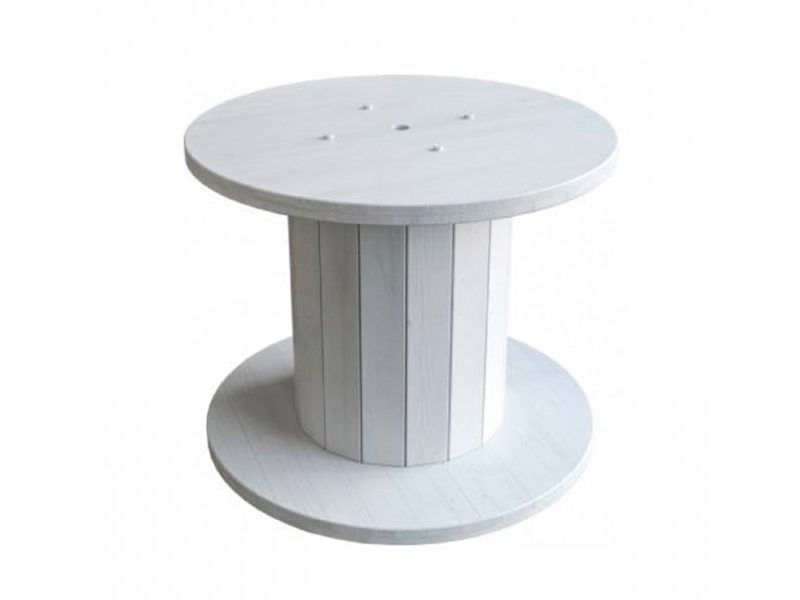 Банкетный стол-катушка с белой столешницей