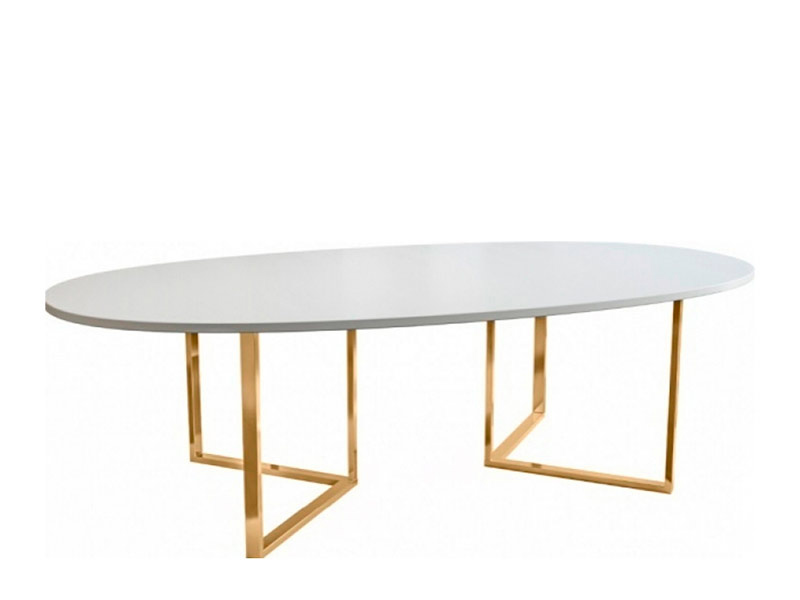 Банкетный стол Affari белый с золотыми ножками