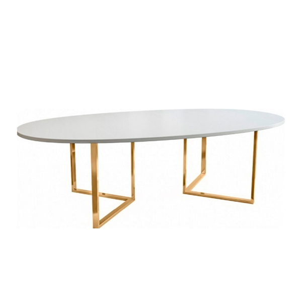 Банкетный стол Affari белый с золотыми ножками