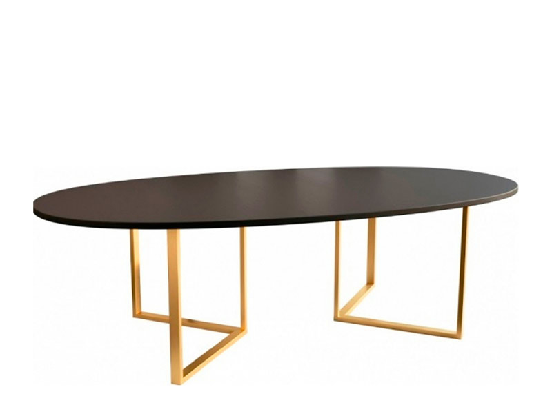 Банкетный стол Affari черный с золотыми ножками