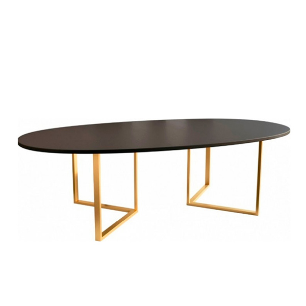 Банкетный стол Affari черный с золотыми ножками