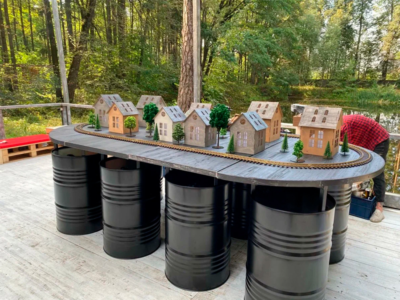 Барная стойка Лофт на бочках