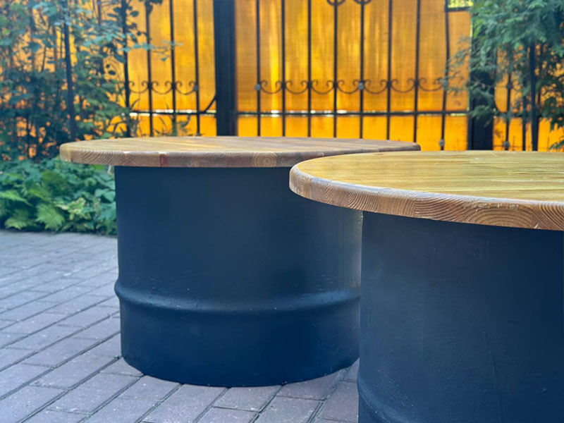 Стол бочка Журнальный черный