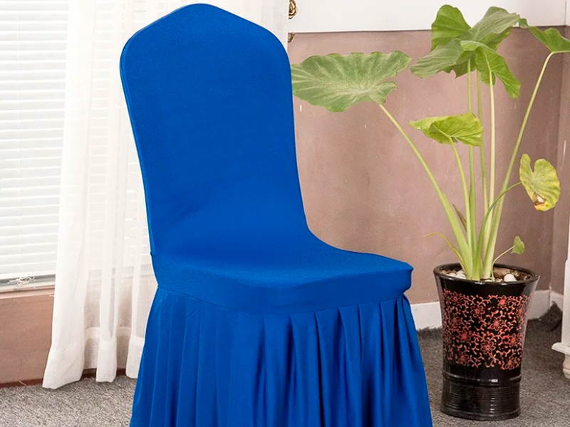 Чехол для стула синий (стрейч)