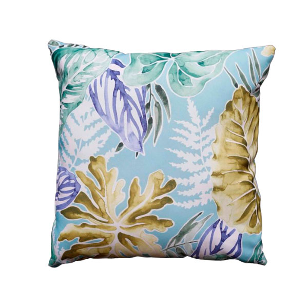 Декоративная подушка с акварельным принтом листьев
