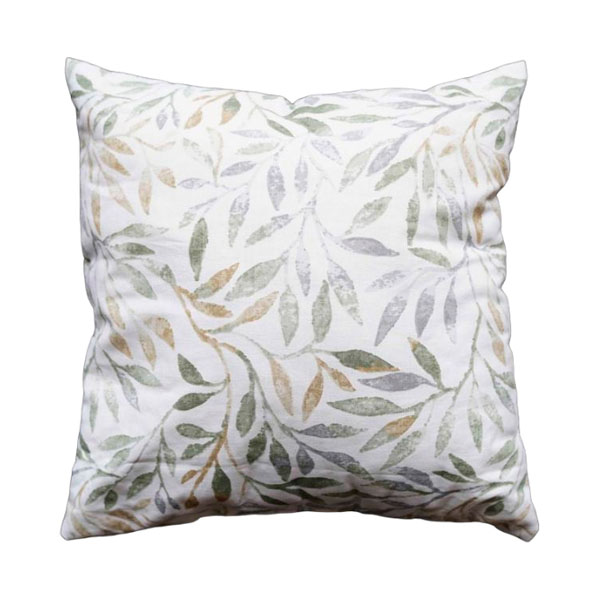 Декоративная подушка с зелёными листьями