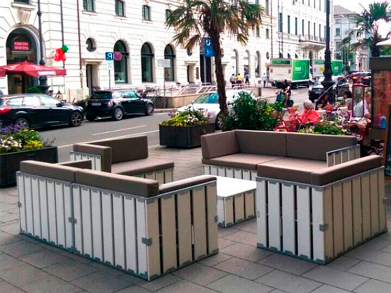 Диван модульный паллетный прямой