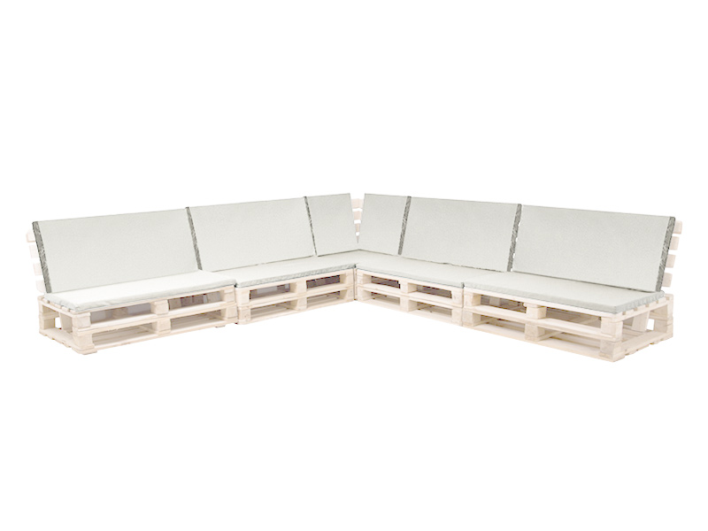 Диван паллетный модульный белый с черной подушкой