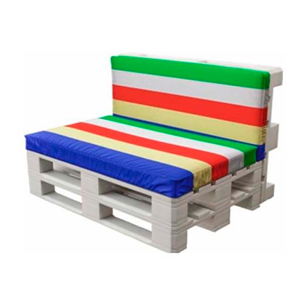 Двухместный диван White с разноцветной подушкой