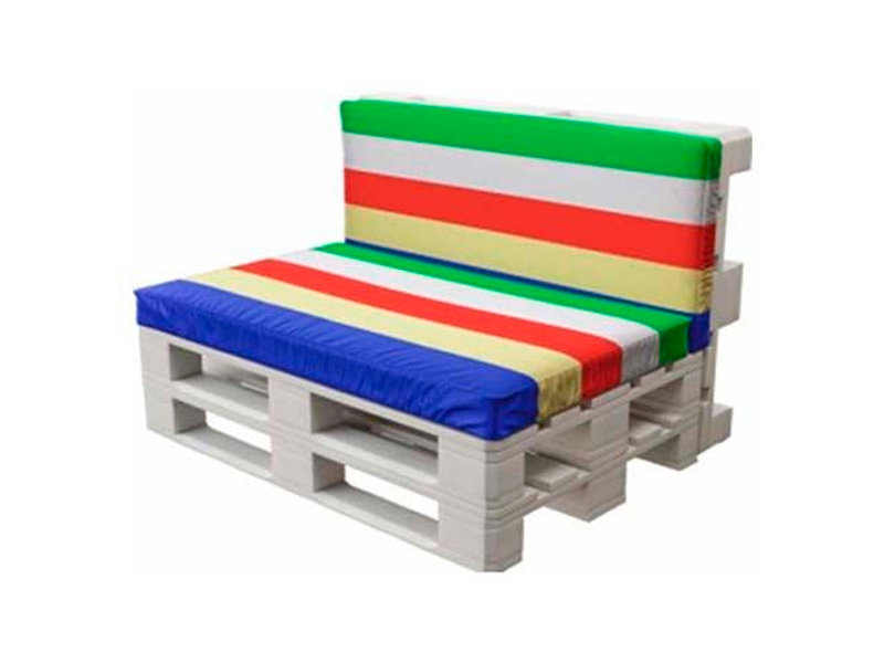 Двухместный диван White с разноцветной подушкой