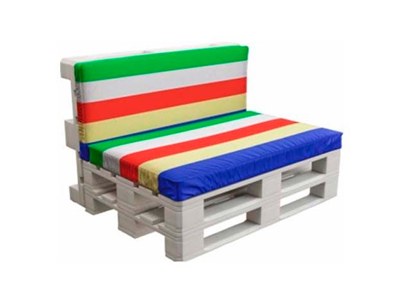 Двухместный диван White с разноцветной подушкой