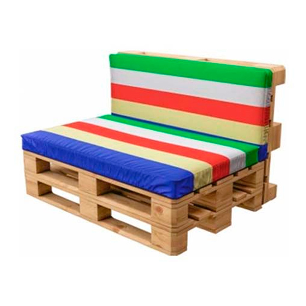 Двухместный диван Wood с разноцветной подушкой