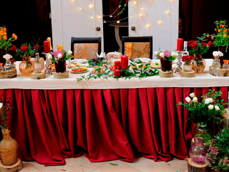 Фуршетная юбка 5,6м бордовая