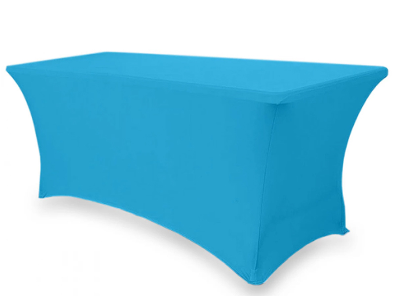 Стрейч скатерть для прямоугольного стола голубая