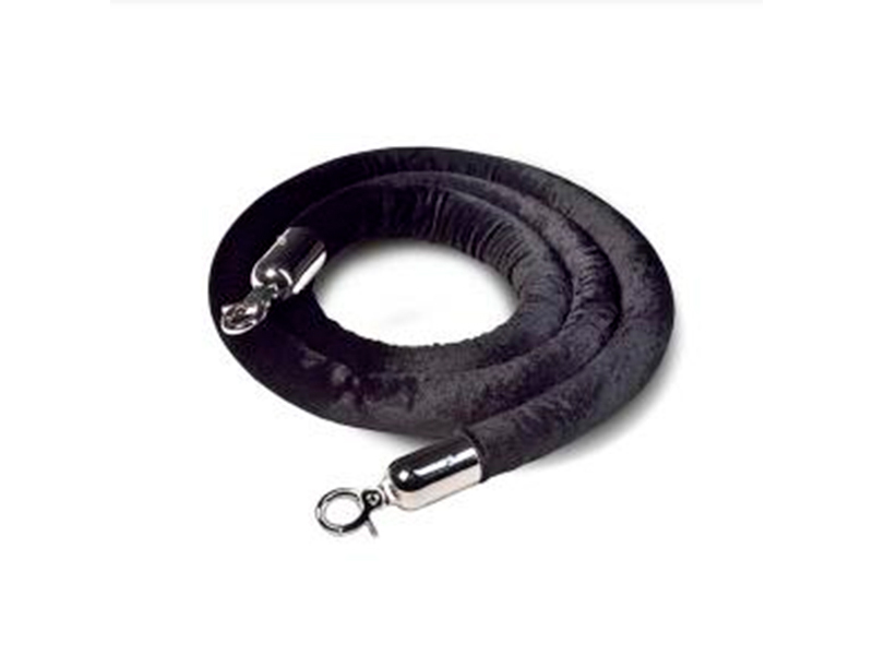 Канат чёрный бархатный с карабином хром
