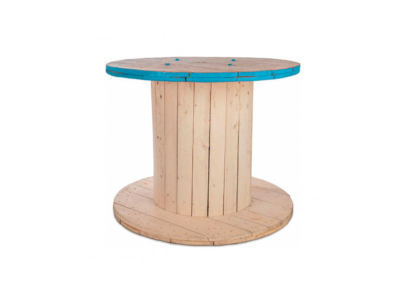 Стол-катушка корпоративный с голубым кантом