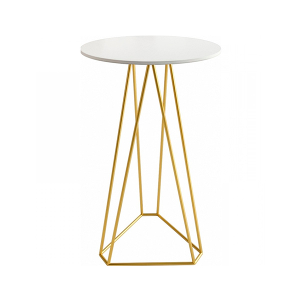 Коктейльный стол Граф белый с золотыми ножками