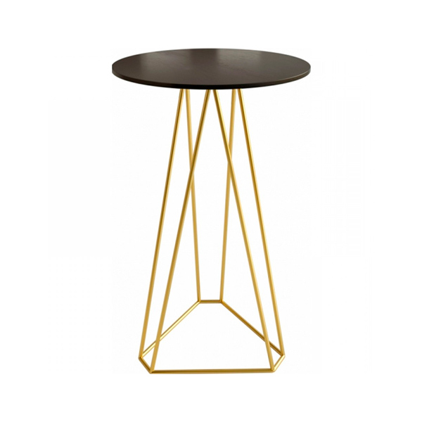 Коктейльный стол Граф черный с золотыми ножками