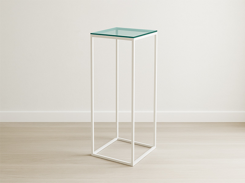 Коктейльный стол High Cube стеклянный белый