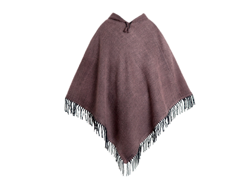 Пончо коричнево-красное