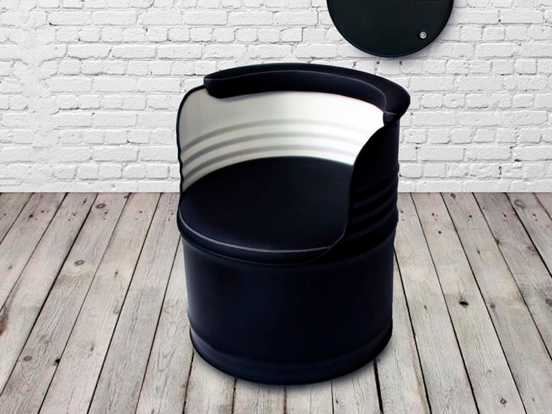 Кресло-бочка чёрное