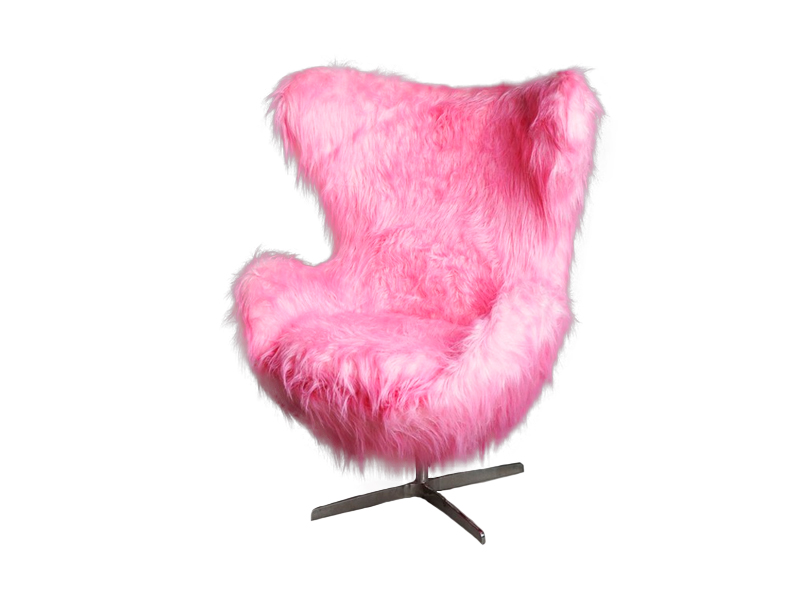 Кресло Egg Chair Shaggy Pink