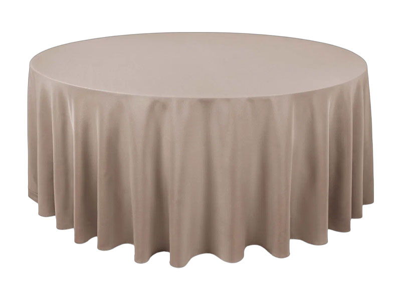Круглая бархатная скатерть диаметром 3,2м Капучино