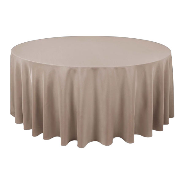 Круглая бархатная скатерть диаметром 3,2м Капучино