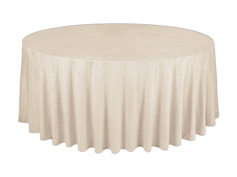 Круглая бархатная скатерть диаметром 3,2м Кокосовый Раф