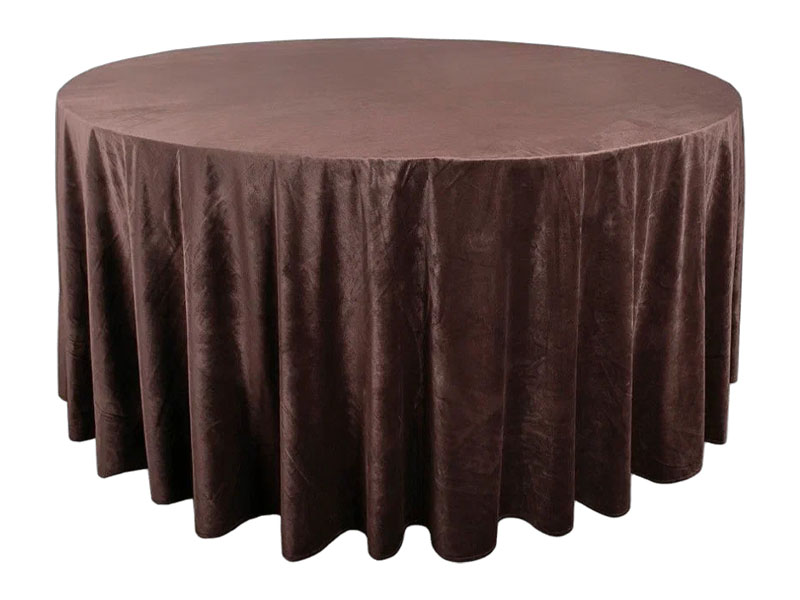 Круглая бархатная скатерть диаметром 3,2м Темный шоколад