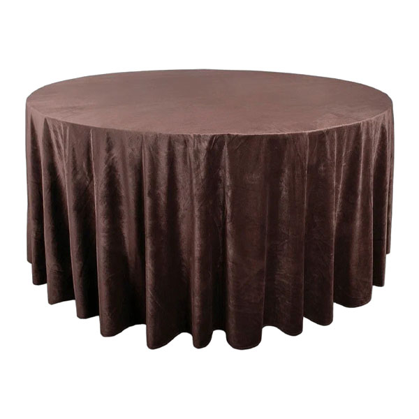 Круглая бархатная скатерть диаметром 3,2м Темный шоколад