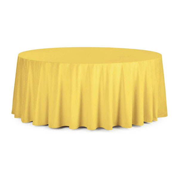 Круглая желтая скатерть диаметром 3,2 м