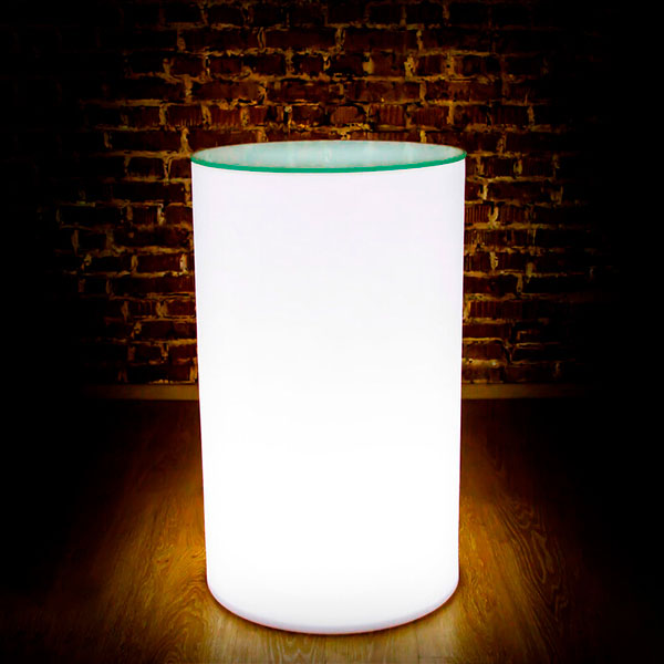 Круглый светящийся коктейльный столик