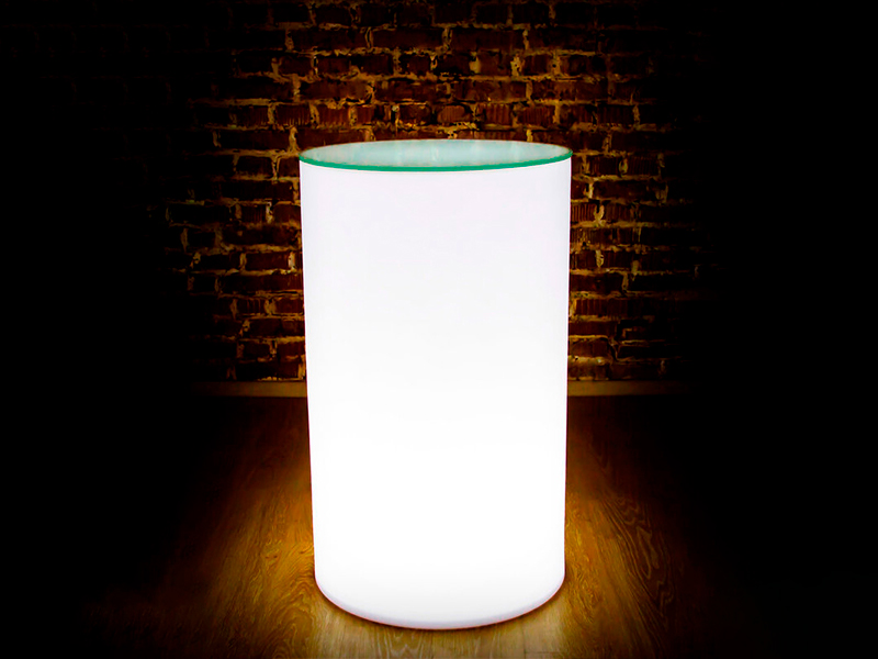 Круглый светящийся коктейльный столик