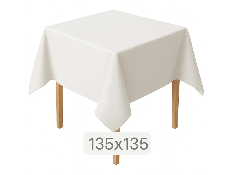 Скатерть квадратная 135х135см белая