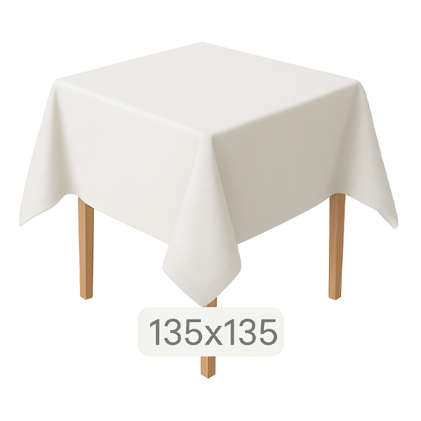 Скатерть квадратная 135х135см белая