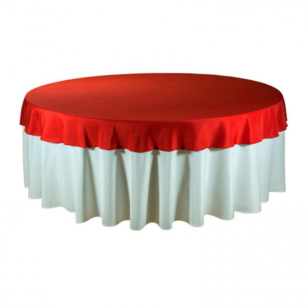 Наперон для круглого стола красный 2,2м