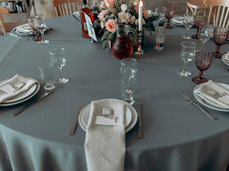 Наперон для круглого стола серый 2,2м