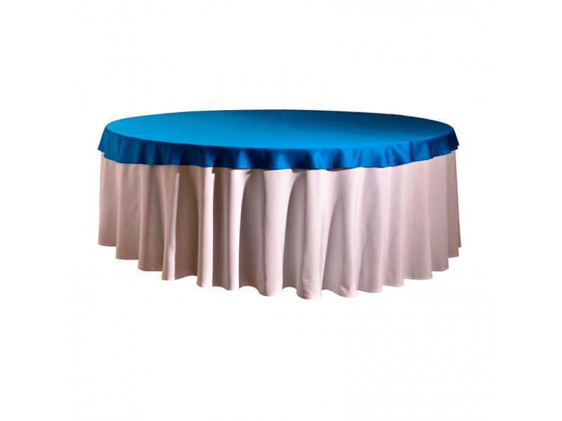 Наперон для круглого стола синий 2,2м