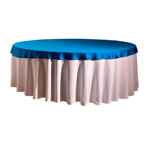 Наперон для круглого стола синий 2,2м