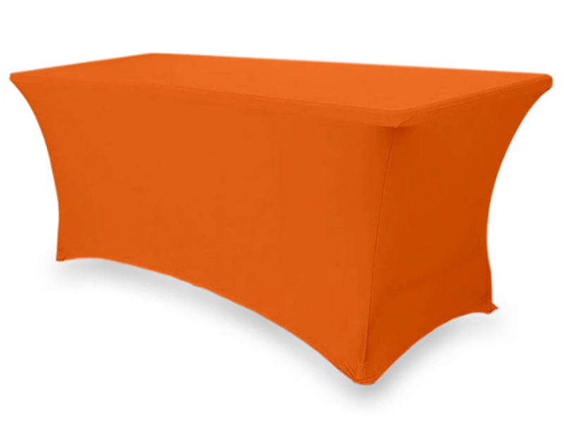 Стрейч скатерть для прямоугольного стола оранжевая