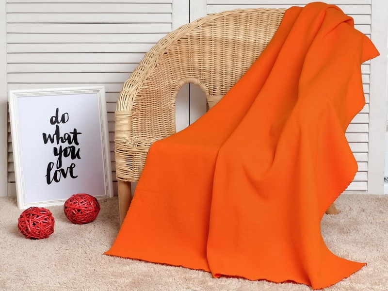 Флисовый плед оранжевый