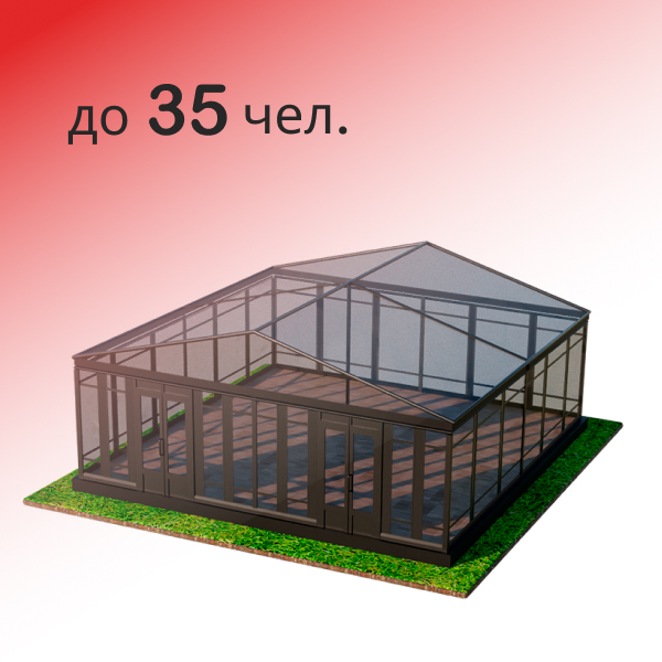 Павильон чёрный 10x10 остеклённая