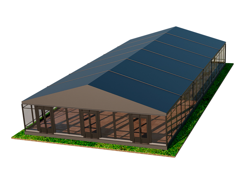 Павильон чёрный 15x30 остеклённая