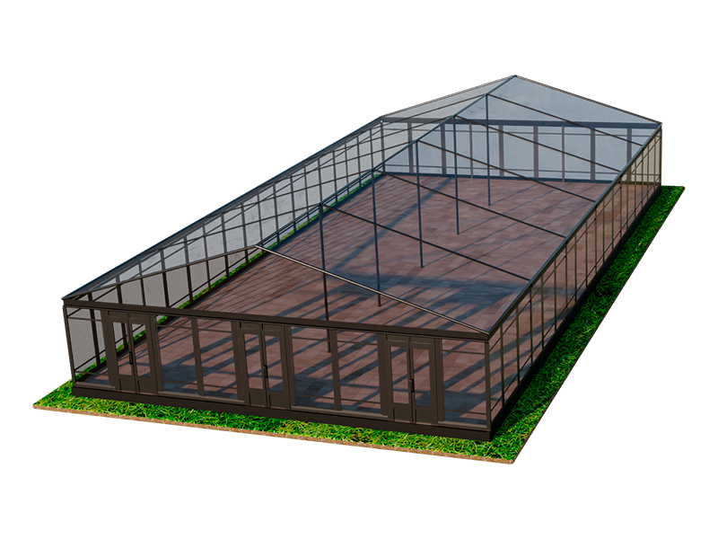 Павильон чёрный 15x30 остеклённая