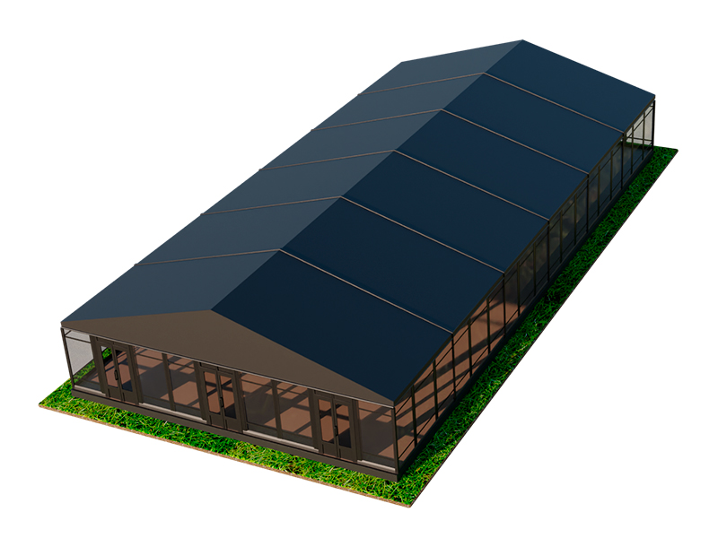 Павильон чёрный 15x30 остеклённая