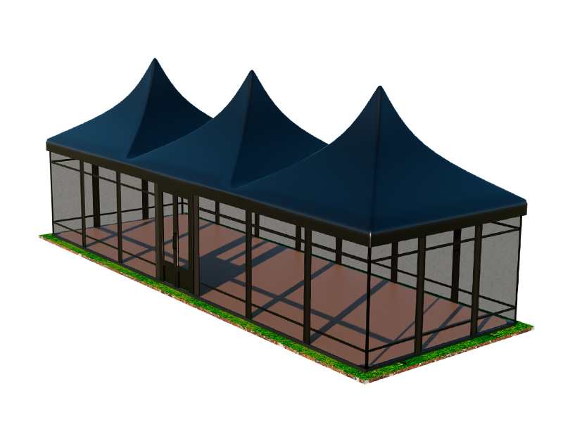 Пагода Чёрная 5x15 остеклённая