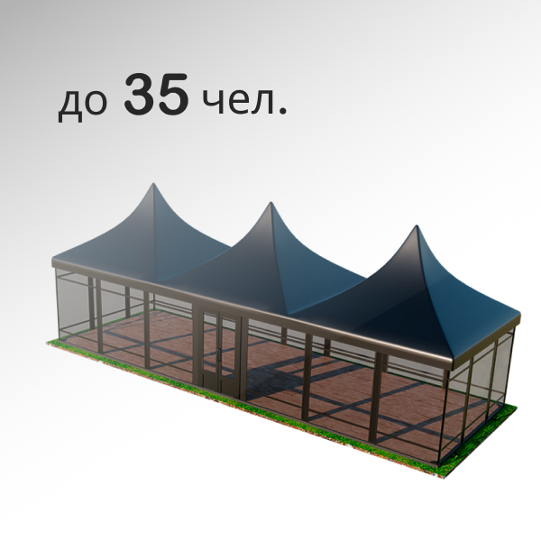 Пагода Чёрная 5x15 остеклённая